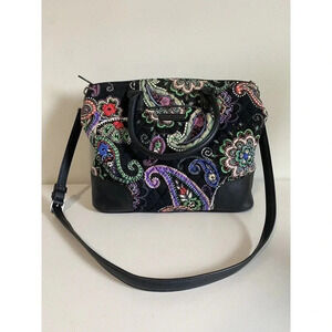 Vera Bradley Kiev Paisley Crossbody Purse Tote Quilted Faux Leather Retired Med